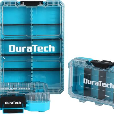DuraTech 3 Pieces Small Parts Organizer, 14 Compartments, Removable Dividers, Portable Hardware Tool Box Organizer with Transparent Plastic Lid, Durable Cases Storage for Small Tools and Accessories
