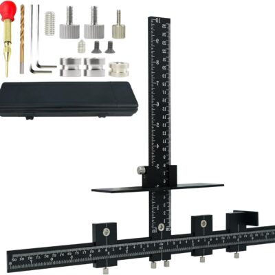 Aluminum Alloy Cabinet Door Jig for Handles and Pulls, Adjustable Hardware Template Tool for Installation of Door, Drawer, Knobs