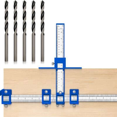 Cabinet Hardware Jig, Cabinet Handle Jig, Cabinet Hardware Template Tool, Punch Locator Drill Guide for Handle Knob Pull Installation of Door and Drawer woodworking tools