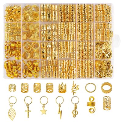 Hair Jewelry for Women Braids, 275 Pcs Braid Jewelry Accessories Metal Gold Loc Jewelry for Hair Dreadlocks Hair Rings for Braids Cuffs Clips Hair Jewelry Decorations for Women Unisex