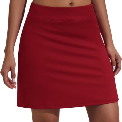 Ekouaer Women's Active Performance Skort Lightweight Skirt for Running Tennis Golf Workout Sports