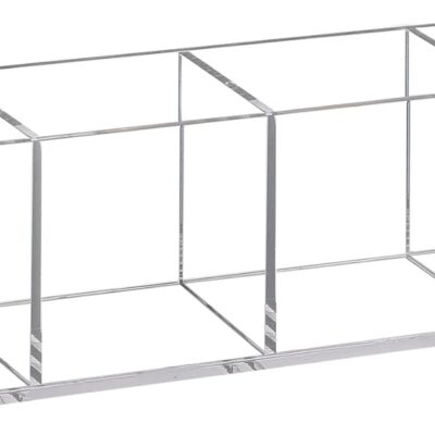 4 Section Acrylic Makeup Organizer, 9.45x2.36x2.36 Inches Pen Holder Plastic Bathroom Storage Organizer Plastic Square Cube for Makeup Jewelry Accessories Candy Gift Accessories