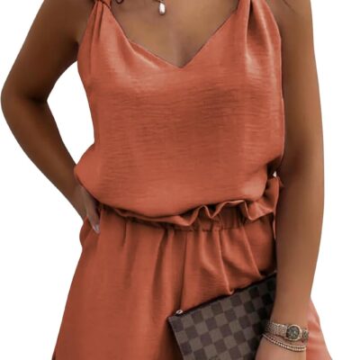 EXLURA Womens Summer 2 Piece Sets Sleeveless V Neck Knotted Tank Tops Shorts Matching Sets Vacation Cruise Beach Outfits 2025