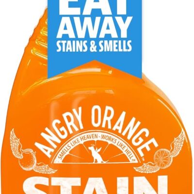 Angry Orange Stain Remover - 32oz Enzyme Pet Cleaner - Dog & Cat Urine Destroyer and Stain Remover - Citrus Spray Cleaning Solution - Puppy Supplies