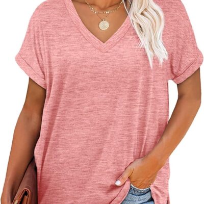 CNFUFEN Long/Short Sleeve T Shirts for Women Fashion Casual Fall/Summer Lightweight Solid Trendy Tops