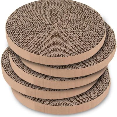 Best Pet Supplies Cat Scratcher Replacement Pads - Cardboard Cat Scratcher Pad, Relieves Stress, Supports Pet Behaviors, 5 Count
