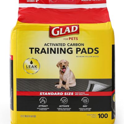 Glad for Pets Black Charcoal Puppy Pads 23" x 23" AllinOne Puppy Potty Training Pads That ABSORB & NEUTRALIZE Urine Instantly New & Improved Quality Puppy Pee Pads, (Pack of 1, 100 Count Total)
